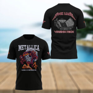 Metallica x Virginia Tech Lane Rocked T Shirt Unique Gifts For Music Lovers